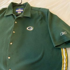 Rare Packers NFL Reebok on field button down shirt